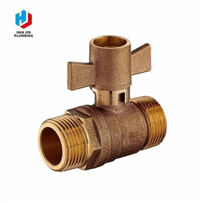 Válvula de esfera de bronze com alça borboleta